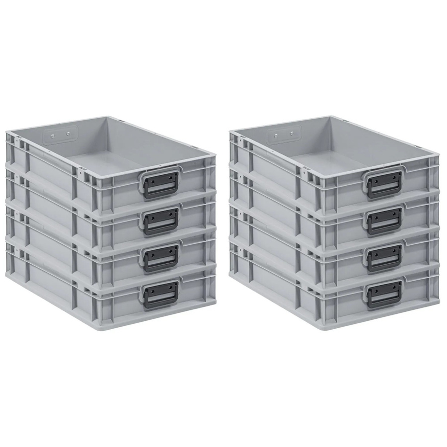 PROREGAL Spar Set 8x Eurobox Nextgen Portable Duo Transportbehälter Grau H x B x T: 12 x 40 x 60 cm - Bild 2