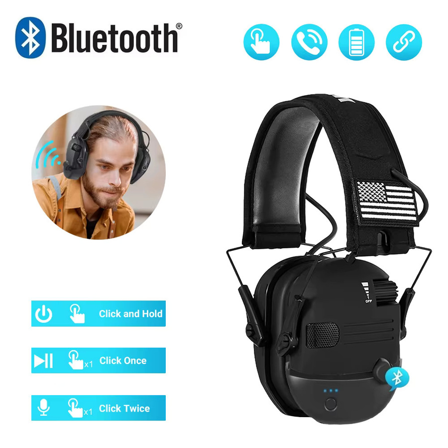 YHKEMA Bluetooth Taktisches Elektronisches Anti-Lärm Schießen Headset mit Freisprechfunktion als Jagd-Ohrenschützer und Gehörschutz - Bild 5
