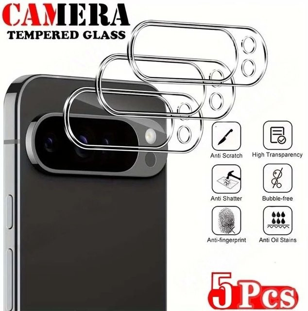 5 Stück Kamera-Objektivschutzglas für Google Pixel 10 Pro XL und 10A, transparentes Schutzglas für Pixel 9, 8 und 7 Pro - Bild 1