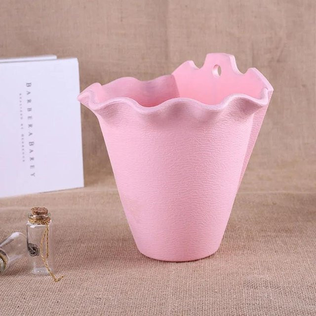 LY Home&Kitchen 050 Wandbehang-Pflanzgefäß aus Kunststoff in Pink für Garten und Innenbereich - Bild 1
