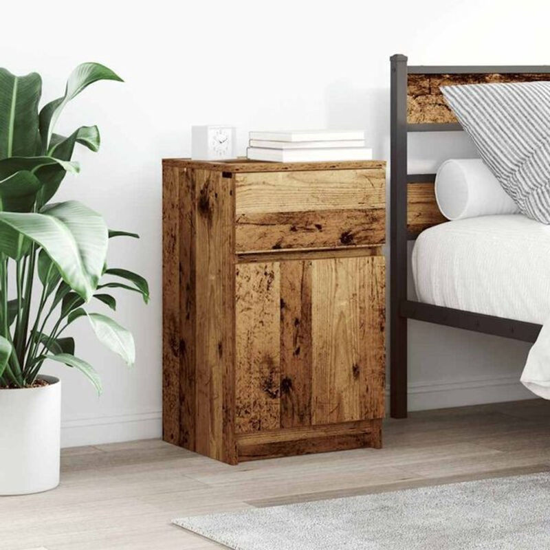 Vidaxl Nachttisch in Landhaus-Optik aus Holzwerkstoff, Braun, B/T/H: 39 x 35 x 65 cm - Bild 1
