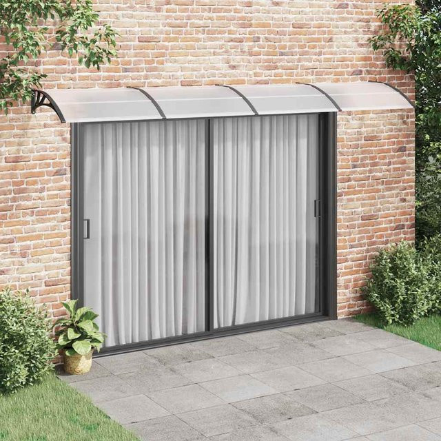 vidaXL Türvordach aus Polycarbonat in Schwarz und Transparent, B: 400 cm, H: 75 cm - Bild 2