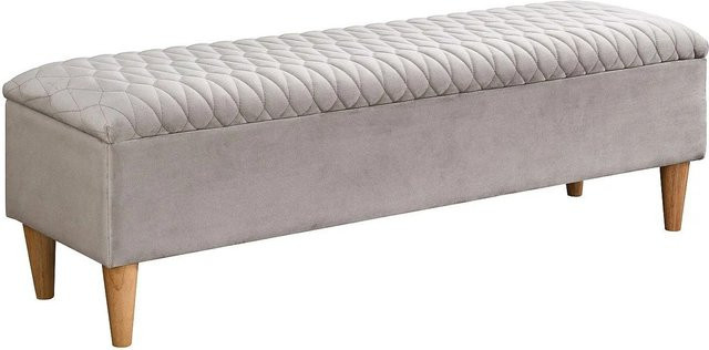 Vente-unique Sitzbank Daniele in Beige aus Samt mit Holzgestell, Breite: 130 cm, Höhe: 44,5 cm, Tiefe: 40 cm - Bild 1