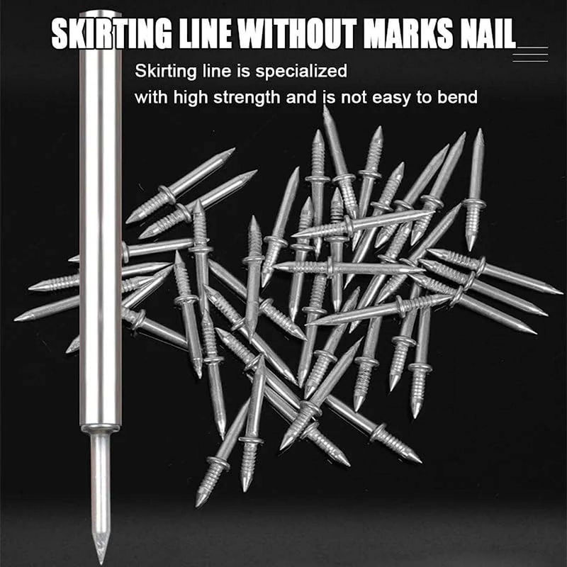 100 Stück nahtlose doppelköpfige Nägel aus Edelstahl in Silber inklusive Werkzeug für kratzfreie Sockelleistenmontage von HaiKouLiJinHaiKeJiYouXianGongSi - Bild 4
