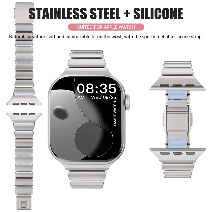 CHIICSMART Uhrenarmband Edelstahl, Magnetisch, Silber, Unisex - Bild 3