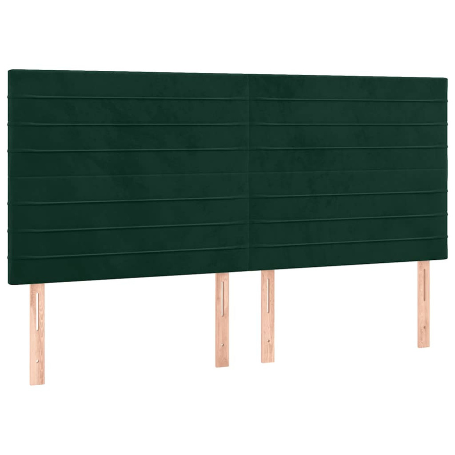 vidaXL Bettgestell mit Kopfteil aus Samt in Dunkelgrün, B/T/H: 160 x 200 x 128 cm - Bild 4