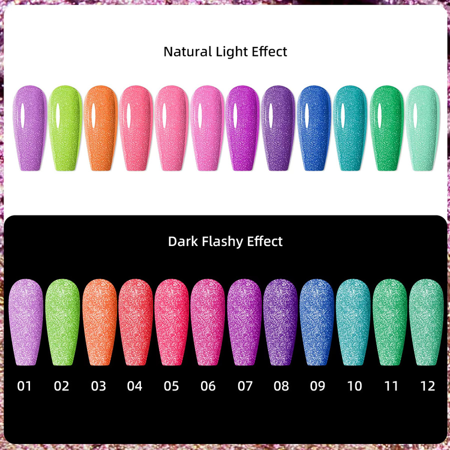 Faandin Nagellack Gel, Crushed Diamond Fine Glitter, 29,5 ml, 05 - Bild 2