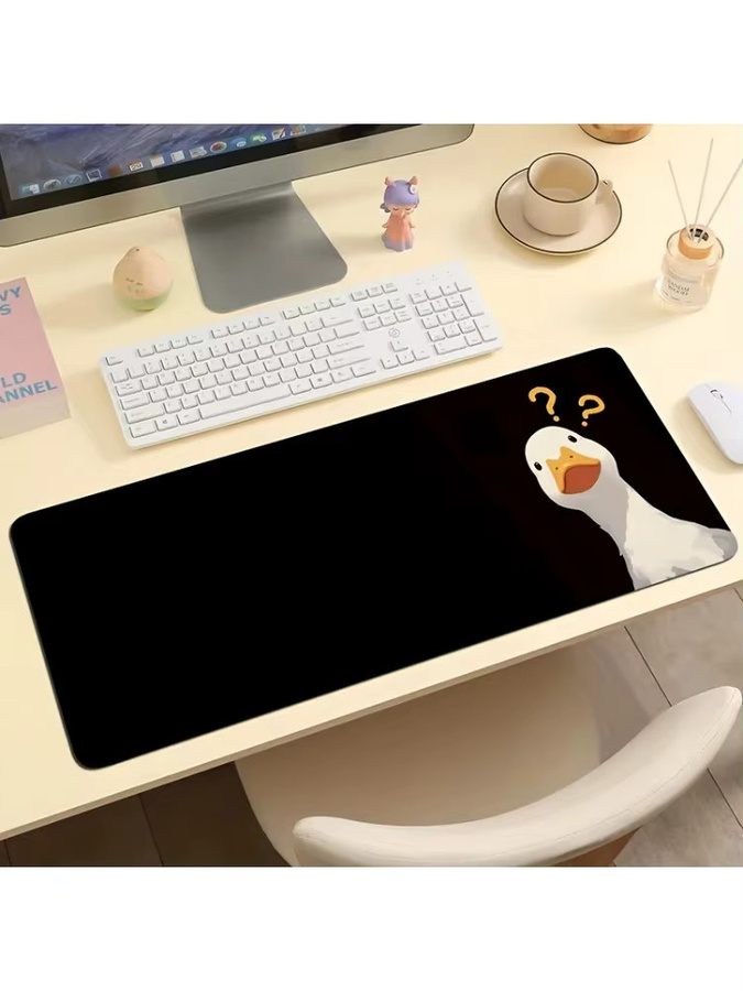 Fragezeichen Ente Mauspad XXL in Schwarz aus rutschfestem Gummi für Gaming und Büro - Bild 7