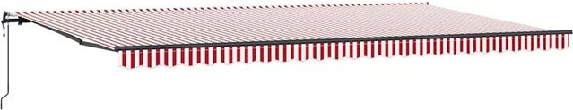 vidaXL Einziehbare Markise Rot-weiß B: 600 cm, T: 300 cm - Bild 1