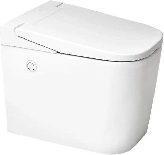 Swiss Aqua Technologies Stand-Kombi-WC OptimFlush mit integriertem Spülkasten und SoftClose in Weiß, Siphonic, horizontaler Abgang, B/T/H: 39,5 x 59,0 x 39,5 cm - Bild 1