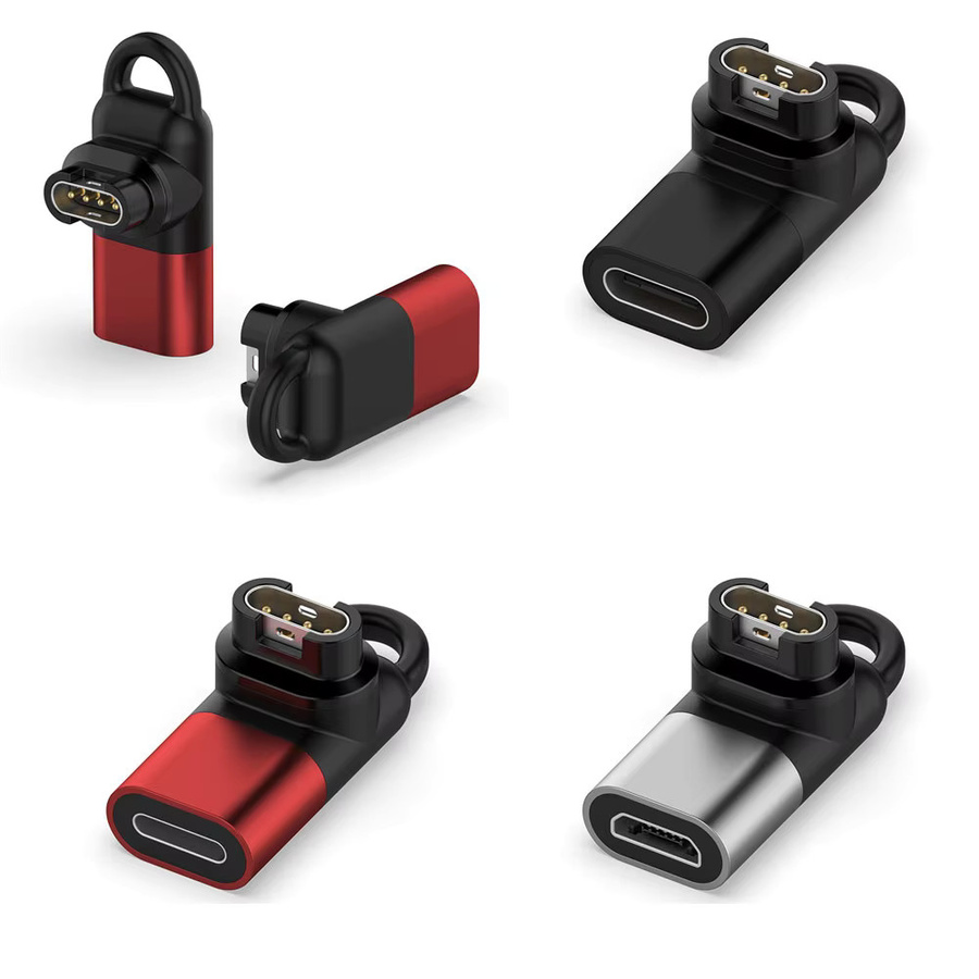 BEHUA Ladekonverter Adapter für Garmin Fenix 7/7X/7S/6/6X/6S/5/5X/5S mit USB Typ C, Micro USB und iOS Anschluss in Grau - Bild 3