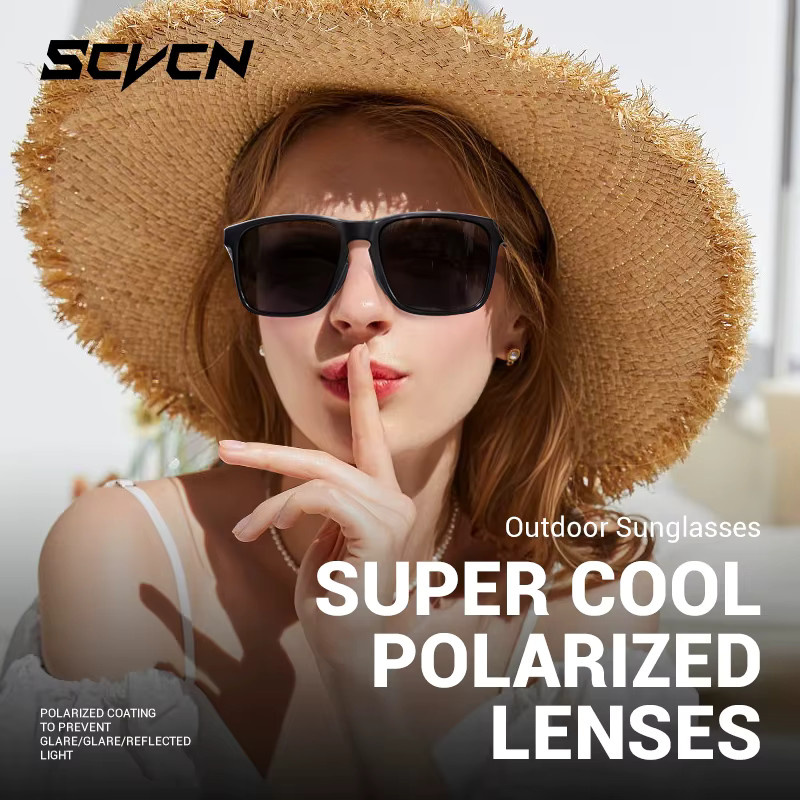 SCVCN Sportsonnenbrille, Square, Vollrand, Kunststoff, Schwarz, Herren - Bild 2