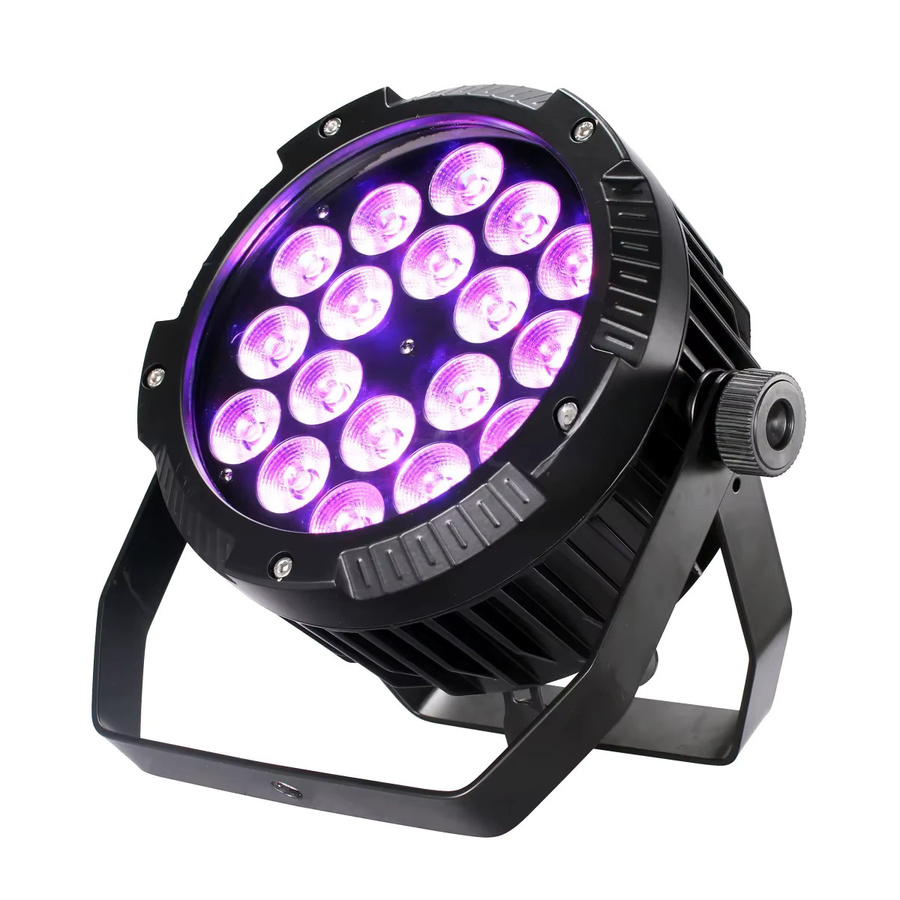 HYULIGHTS LED Par Effektleuchte RGBWA UV 6in1 IP65 Wasserdicht Aluminium Schwarz - Bild 7