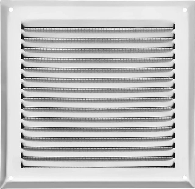SO-TECH Aluminium-Lüftungsgitter in Edelstahloptik mit Insektenschutz, Farbe: Silber, B/H: 190 x 190 mm - Bild 1