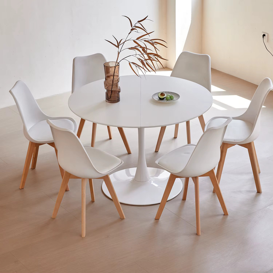 EGOONM Gina Runder Tisch in Weiß im modernen nordischen Stil für Küche, Esszimmer, Wohnzimmer oder Balkon, Durchmesser: 70 cm - Bild 2