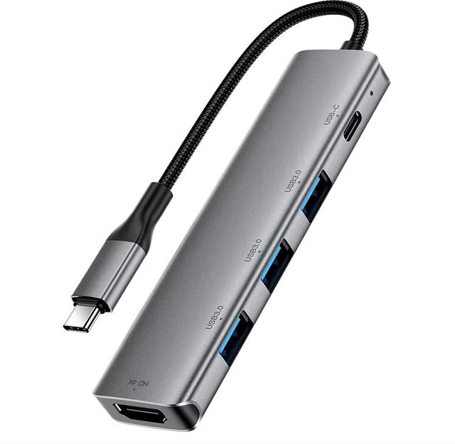 Acefast J16 USB-C Hub 5in1 in Grau mit HDMI und 4K UHD Unterstützung - Bild 1