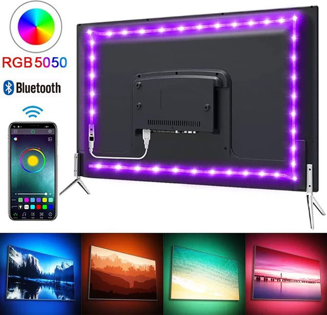 Szaoju Intelligente WLAN-LED-Lichtleiste mit RGB 5050 für TV-Hintergrundbeleuchtung und Party-Dekoration, kompatibel mit Alexa und Google Home - Bild 1