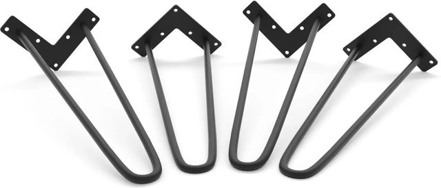 HEVVA Couchtischbeine NEAPEL 4er Set Schwarz Matt aus Metall, Höhe: 40 cm - Bild 1