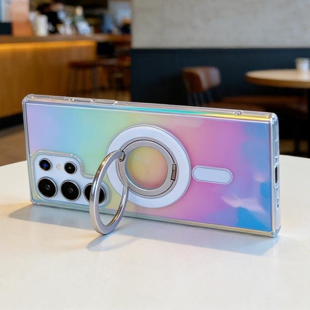 Magnetische Laser Gradient Schutzhülle für Samsung Galaxy S26 S25 S24 S23 S22 S21 Ultra Plus FE A16 A07 A35 in Transparent Multicolour, Stoßfeste Abdeckung - Bild 1