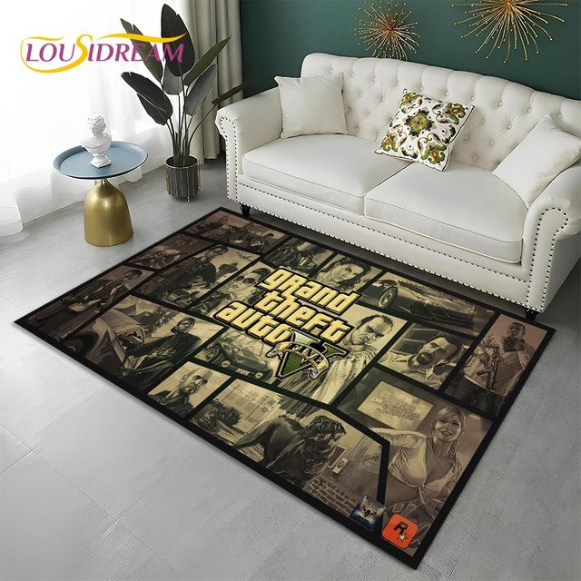 Karpetti GTA 3D Gamer Teppich Rutschfest und Waschbar, Mehrfarbig, B/T: 120 x 80 cm - Bild 1
