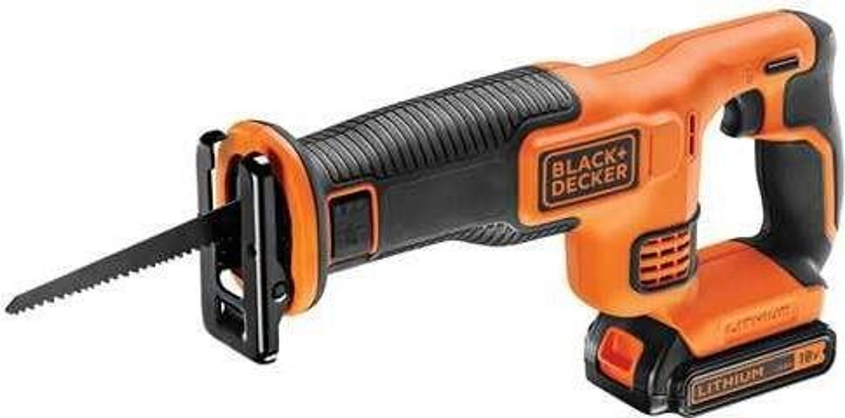 Black+Decker Akku-Säbelsäge BDCR18-QW mit 18V Lithium-Ion Akku und Ladegerät, Schwarz-Orange - Bild 2