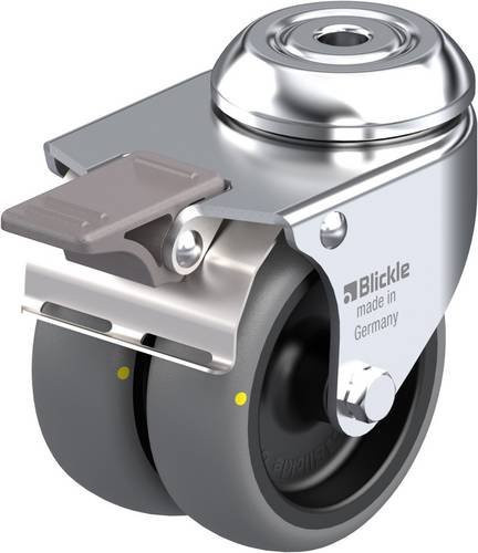Blickle Doppel-Lenkrolle 669986LMDA-TPA 75G-FI-ELS in Schwarz-Grau-Silber mit 75 mm Rad-Durchmesser und 100 kg Tragfähigkeit - Bild 1