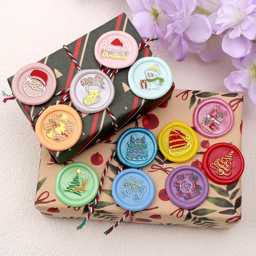 Wachs Siegel Stempel Weihnachten Serie mit Schneemann Kopf für DIY Geschenkverpackungen und Scrapbooking in Multicolor - Bild 6