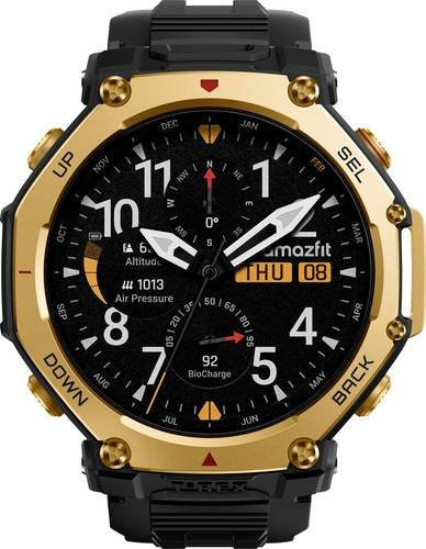 Amazfit T-Rex 3 Pro Smartwatch, 48 mm, Gold, Schwarz, Silikon, Unisex - Bild 1