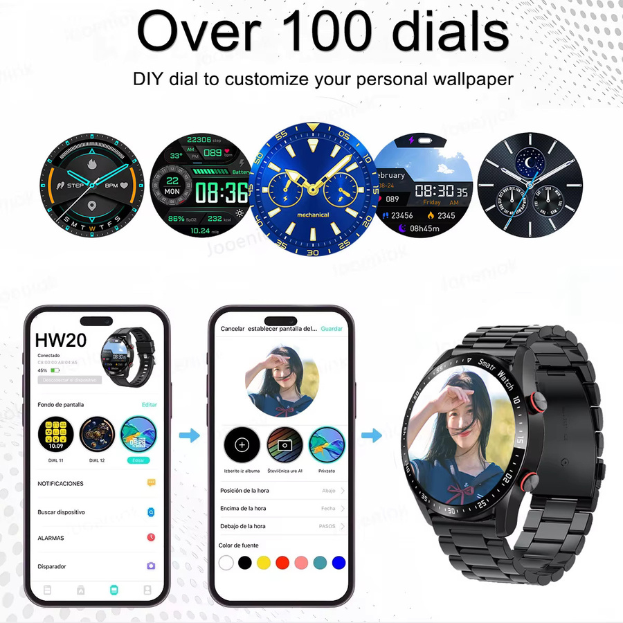 ChiBear Smartwatch, Schwarz, Unisex, GPS, Herzfrequenz, Wasserdicht - Bild 5