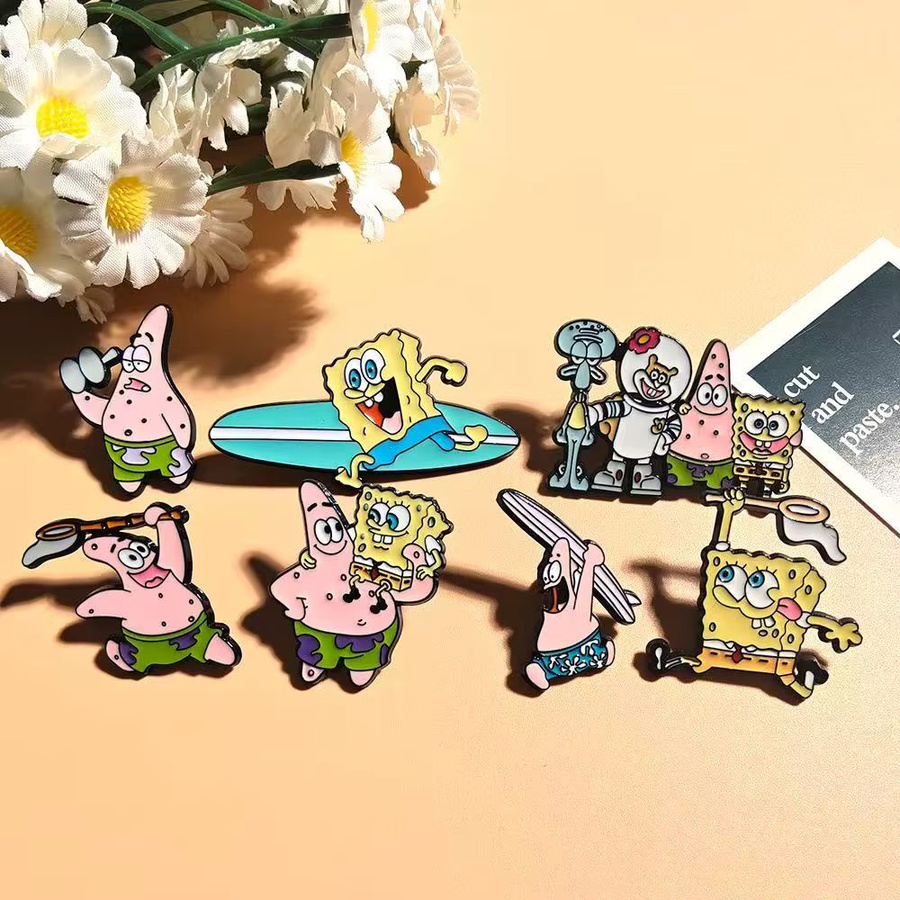 MINISO Anstecknadeln-Set SpongeBob Schwammkopf, Emaille, Kinder - Bild 4
