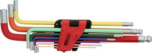 KS Tools Kugelkopf-Innensechskant-Winkelstiftschlüssel-Satz aus gehärtetem Stahl, 9-teilig, multicolor - Bild 1