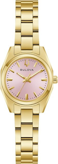 Bulova Damenuhr, Quarz, Edelstahl, Pink, 22,7 mm, Eckig - Bild 1