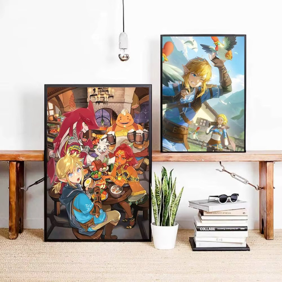 Selbstklebender Anime Poster Druck Zelda Link Motiv auf Papier, Mehrfarbig, Rechteckig - Bild 4