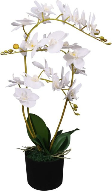 vidaXL Künstliche Orchidee in Weiß mit Topf, Höhe: 65 cm - Bild 1