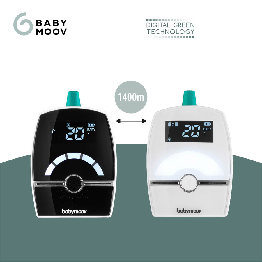 Babymoov Digitales Babyphone Premium Care in Weiss mit Temperaturanzeige, Zwei-Wege-Kommunikation und Vox-Eco-Modus - Bild 3