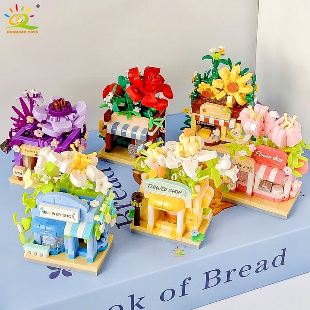HUIQIBAO Blumenladenmodell, Micro Baustein, Street View Shop Modell - Bild 1