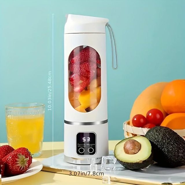 Tragbarer Entsafter von YC Direct in Weiß mit Digitalanzeige und 10 Klingen für Smoothies und frischen Saft - Bild 1