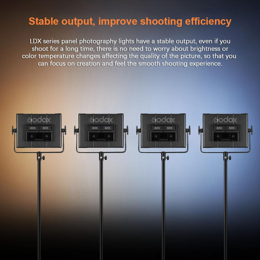 Godox LDX50Bi zweifarbiges LED-Fotolicht mit 65 W und 11 Lichteffekten in Schwarz - Bild 3
