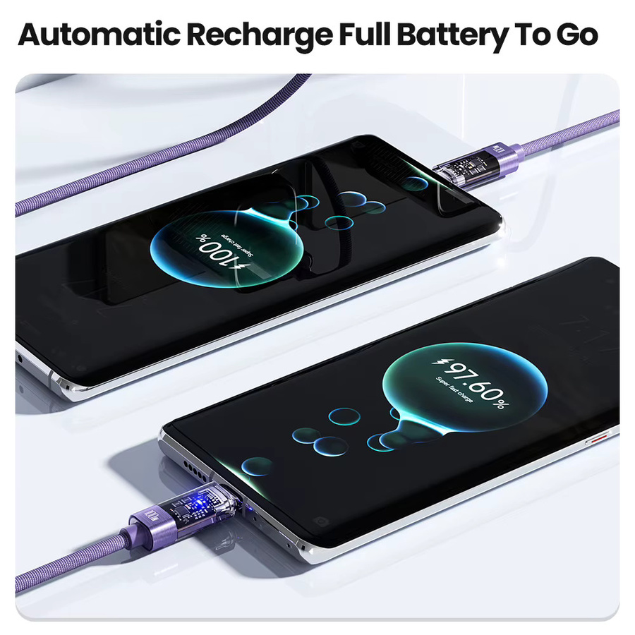 Toocki USB-C-Kabel 100W 6A Schnellladekabel mit automatischer Abschaltung in Grau - Bild 5