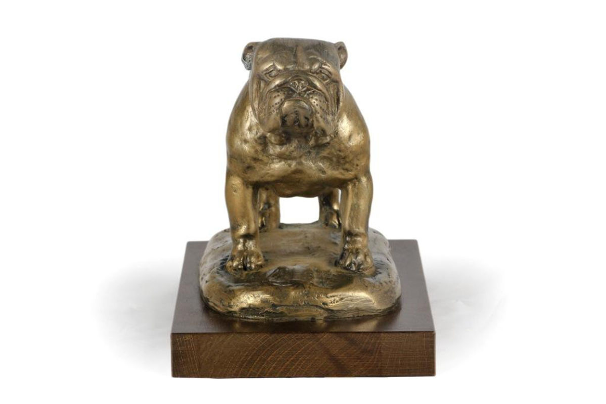 English Bulldog Figur Art-Dog in Braun und Gold als dekorative Hundestatue für dein Büro oder als Trophäe - Bild 2