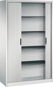 C + P Omnispace Rollladenschrank aus Stahl und Kunststoff, Lichtgrau, mit 5 höhenverstellbaren Ordnerhöhen und Schloss, H x B x T: 198 x 120 x 42 cm - Bild 1