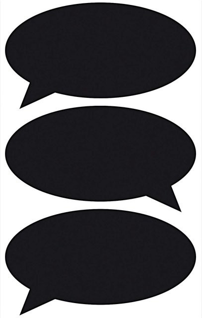 Rico Design Paper Poetry Tafelfolien Sticker Sprechblase in Schwarz, 3 Stück - Bild 1