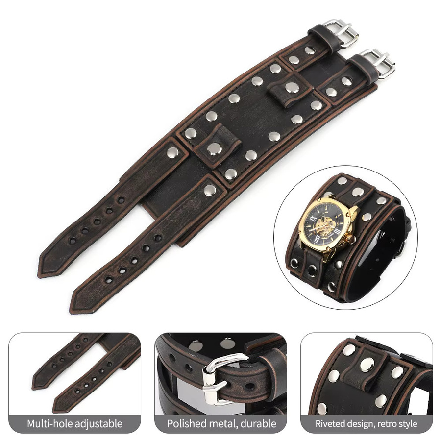 onthelevel Uhrenarmband Rindsleder, Punk, Herren - Bild 3