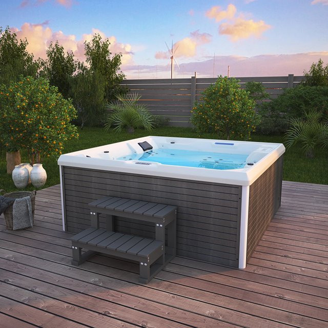 Home Deluxe Whirlpool Stream Big für 5 Personen in Anthrazit, B/T/H: 207,5 x 207,5 x 88 cm - Bild 1