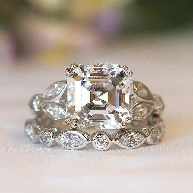 Huitan Ring-Set, Kupfer, Zirkonia, gray, Damen - Bild 1