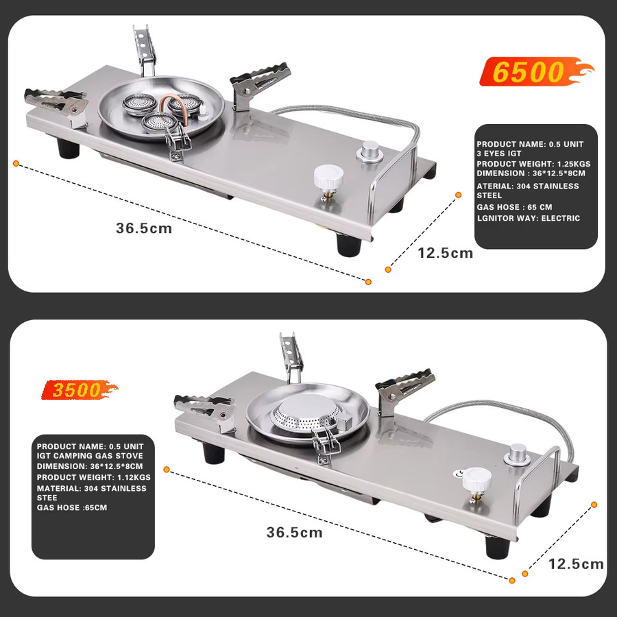 Pandatour Camping IGT 0.5UNT Tischofen aus Edelstahl in Silber, zusammenklappbarer elektrischer Hochleistungsofen, winddicht, B/T/H: 36,5 x 12,5 x 8,0 cm - Bild 2