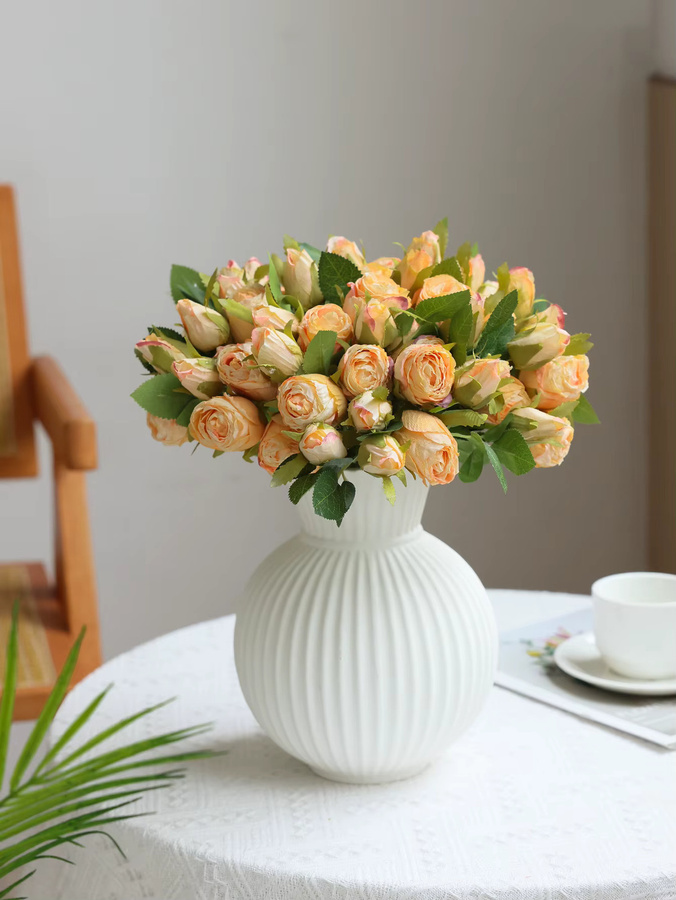 WQNJIN Rosen Bouquet aus künstlichen Blumen in Blau, 12 Stück, minimalistische Dekoration - Bild 1
