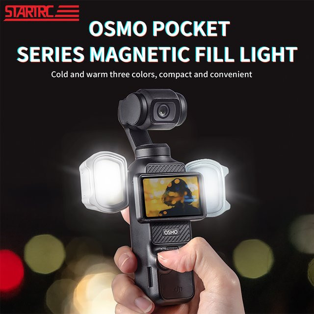 Flymile Magnetisches LED-Videolicht als Aufhellungslicht für DJI Osmo Pocket 3 und DJI Osmo Mobile 8/7P/7/6 Zubehör - Bild 1