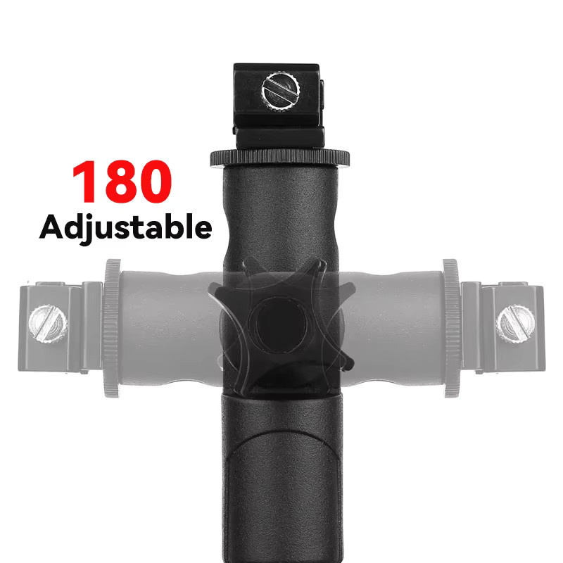 SZKOSTON Speedlite Halterung mit Schwenklicht-Ständer, Regenschirm- und Reflektorhalter für Kamera, DSLR und Studioleuchten, Schwarz - Bild 2