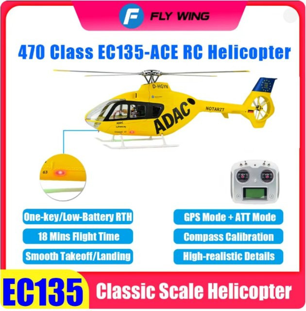 Fly Wing EC-135 RC-Helikopter, Flugzeug, ab 14 Jahren - Bild 1